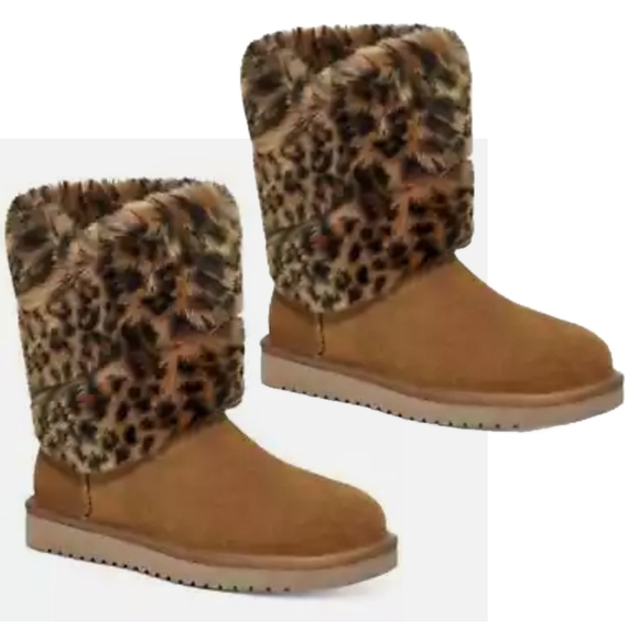 1DAY SALE PRICE 🍂 NEW UGG KOLLABURRO LEOPARD FUR BOOTS - Picture 2 of 7